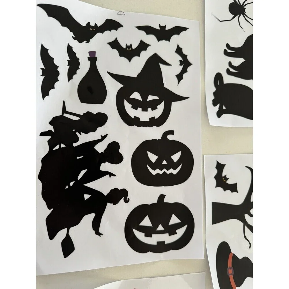 Halloween Window Stickers, 9 Sheets Halloween Window Cling Decals for Halloween